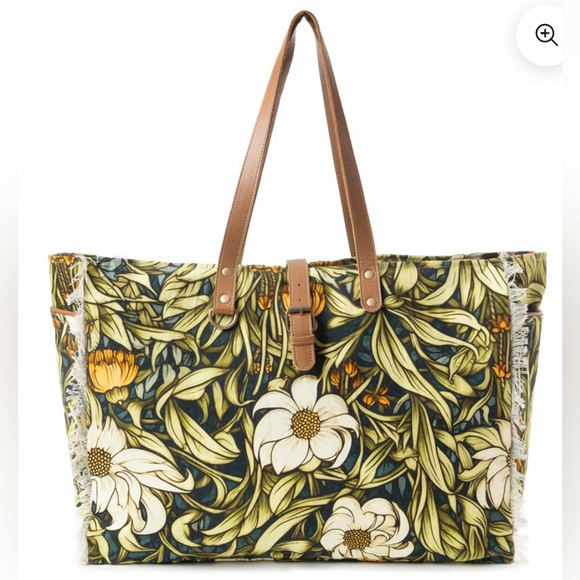 Myra Bag Handbags - MYRA-Lovely Florals Weekender Bag In Dark Green